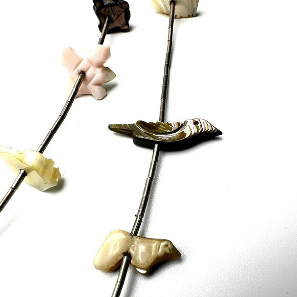 Zuni Two-Strand Multi-Fetish Necklace Eagle Pendant — MOP, Abalone & Coral — EUC - Picture 7 of 11